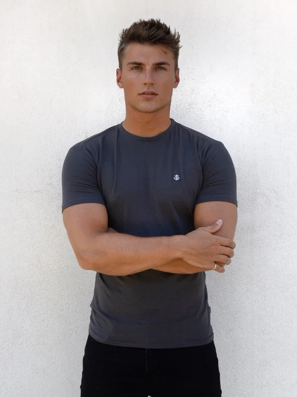 Don’t miss out – huge discounts on men’s trendy styles.  Mauro T-Shirt - Charcoal