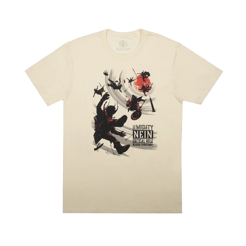 Shop new arrivals in clothing and save up to 60% off select items. Mighty Nein Falling Moon Natural Tee Shop new arrivals in clothing and save up to 60% off select items. Mighty Nein Falling Moon Natural Tee
