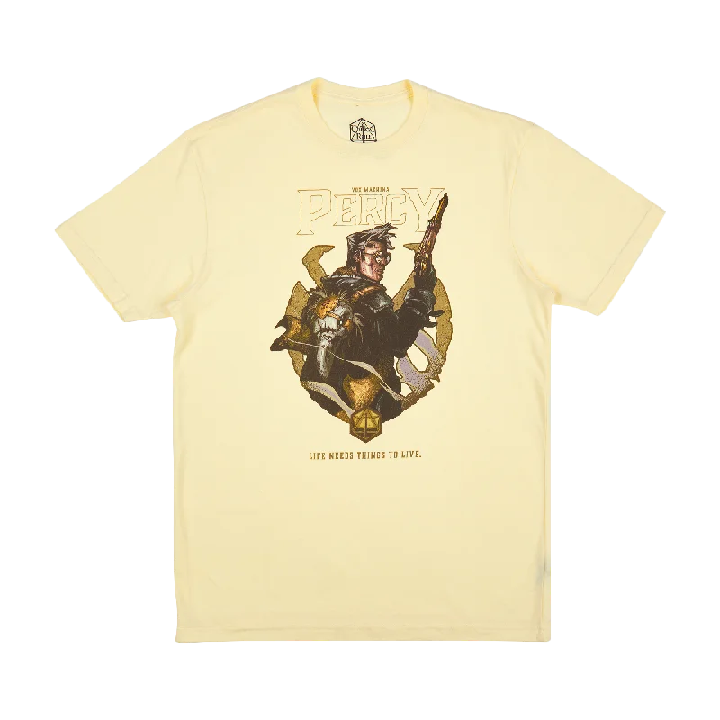 End-of-season clothing sale – Shop now for big savings!  Vox Machina Percy Natural Tee