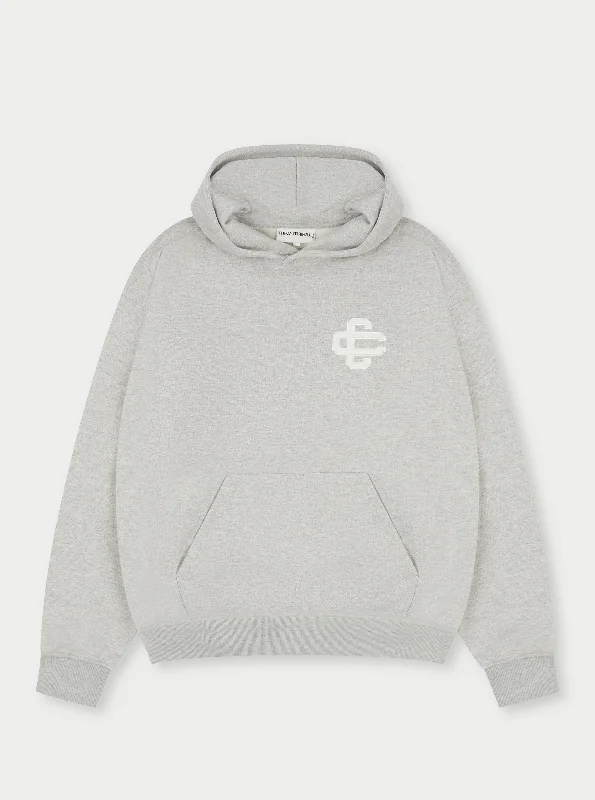  – Shop stylish items today!  HEAVYWEIGHT APPLIQUE EMBLEM HOODIE - GREY MARL