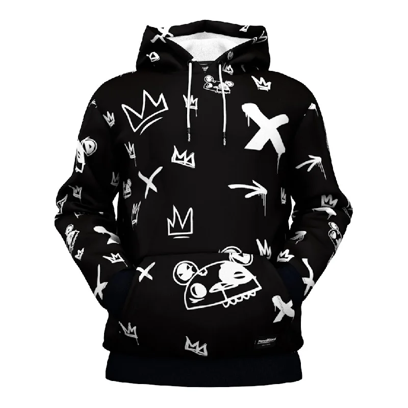 Final clearance: Men’s clothing items up to 70% off!  Kings Pattern Black Hoodie