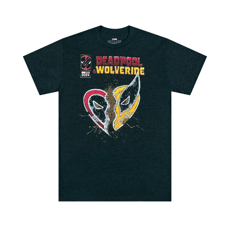 Shop smart, save big – men’s clothing sale on now!  Deadpool & Wolverine Movie Friendship Heart Charcoal Tee