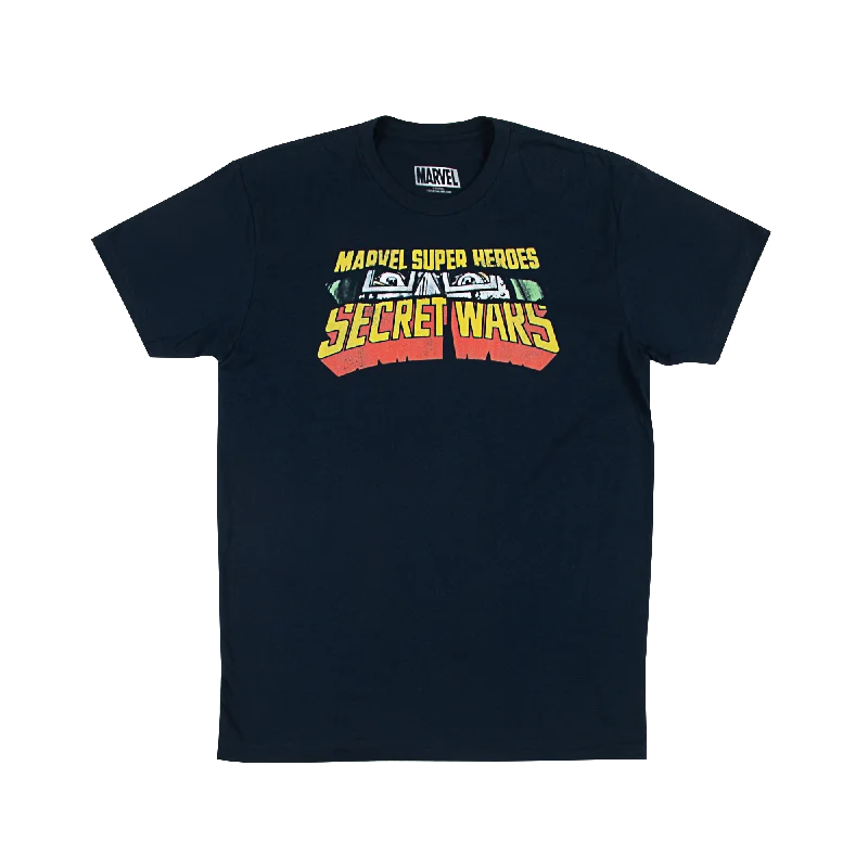 Exclusive discounts on men's fashion – shop today!  Secret Wars Doctor Doom Glare Navy Tee