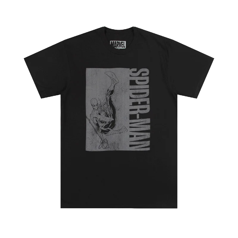 Shop the season’s best styles at discounted prices on men's clothing.  Spider-Man Web Slinging Black Tee