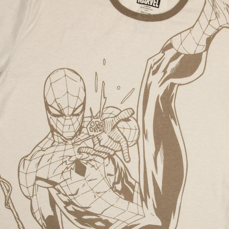 Shop the look you love at prices you’ll love even more!  Spider-Man Web Swinging Natural Tee