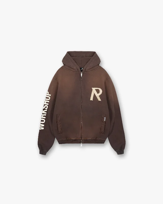 Shop smart, save big – men’s clothing sale on now!  Masking Tape Initial Zip Hoodie - Cedar
