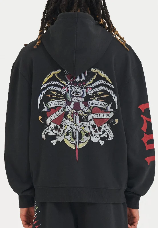Shop trendy clothing at amazing prices – exclusive deals! Mens Abstract Love Kills Slowly Graphic Zip Thru Hoodie - Black Shop trendy clothing at amazing prices – exclusive deals! Mens Abstract Love Kills Slowly Graphic Zip Thru Hoodie - Black