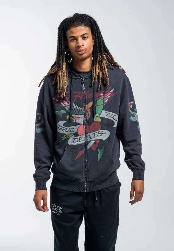 Save big on men’s casual wear – today only!  Mens True Snake Zip Through Hoodie - Charcoal