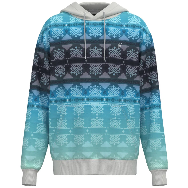 Seasonal fashion sale – Save on all your wardrobe essentials today!  "Mesa" Hoody Blue/Teal w/Pattern Detailing