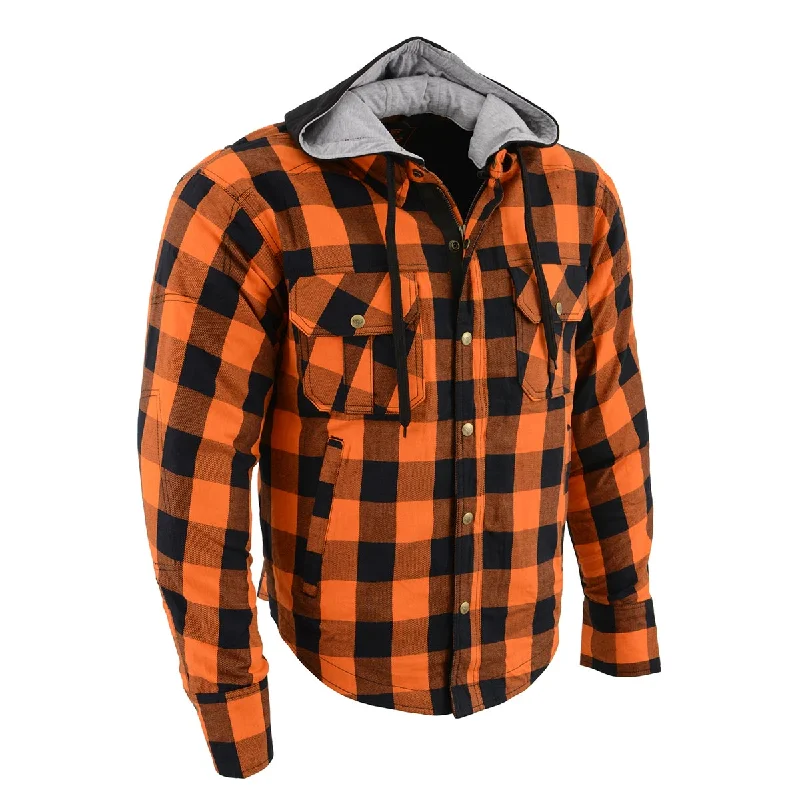 Shop stylish  fashion – Get huge savings on men’s clothing.  Milwaukee Leather MPM1642 Men's Plaid Hooded Flannel Biker Shirt with CE Approved Armor - Reinforced w/ Aramid Fibers