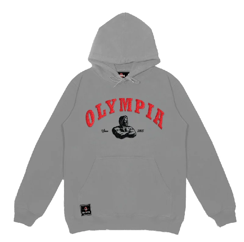Seasonal sale  Olympia Embroidered Grey Pullover Hoodie