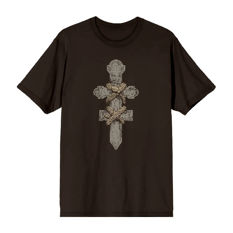 Huge savings on popular clothing styles –  Double Cross With Snake Brown Tee