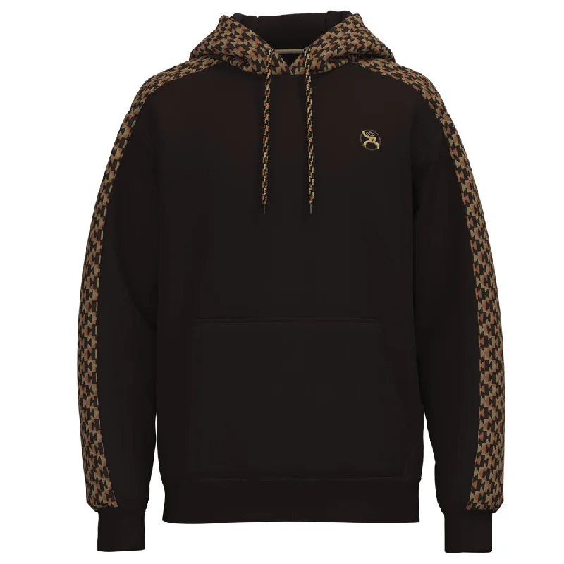 Shop men’s fashion for less – prices slashed on select items.  "Roughy Summit" Brown w/Brown & Orange Pattern Hoody