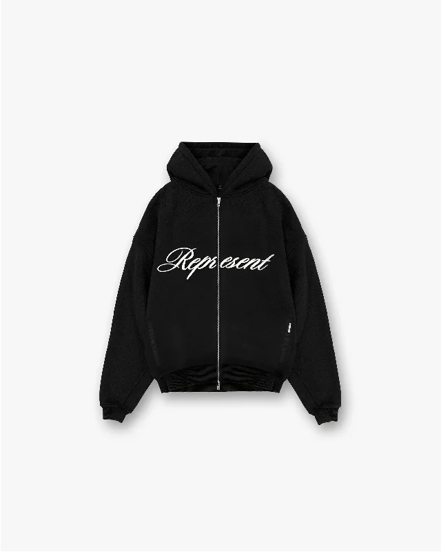 Shop men’s clothing for all seasons – Save big today! Script Logo Zip Hoodie - Black Shop men’s clothing for all seasons – Save big today! Script Logo Zip Hoodie - Black