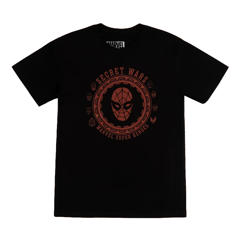 Shop our men's clothing collection for the best prices of the season. Secret Wars Spider-Man Shield Black Tee Shop our men's clothing collection for the best prices of the season. Secret Wars Spider-Man Shield Black Tee