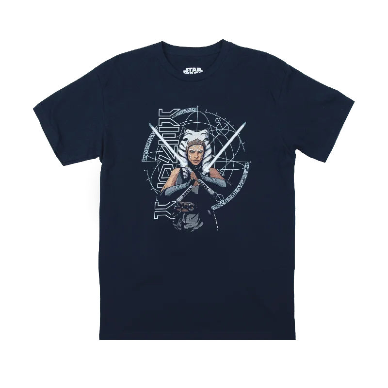 Shop men’s  clothing for all seasons – Save big today!  Ahsoka With Lightsaber Navy Tee