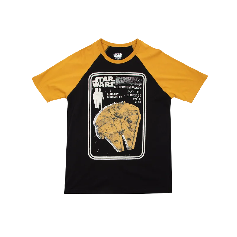 Big discounts on men’s wear – Shop now and save!  Star Wars Vintage Falcon Raglan