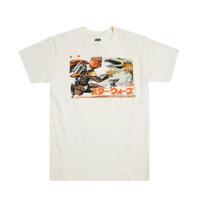 Flash sale alert! Shop fashion-forward clothing at discounted prices. Vintage Boba Fett Kanji Natural Tee Flash sale alert! Shop fashion-forward clothing at discounted prices. Vintage Boba Fett Kanji Natural Tee