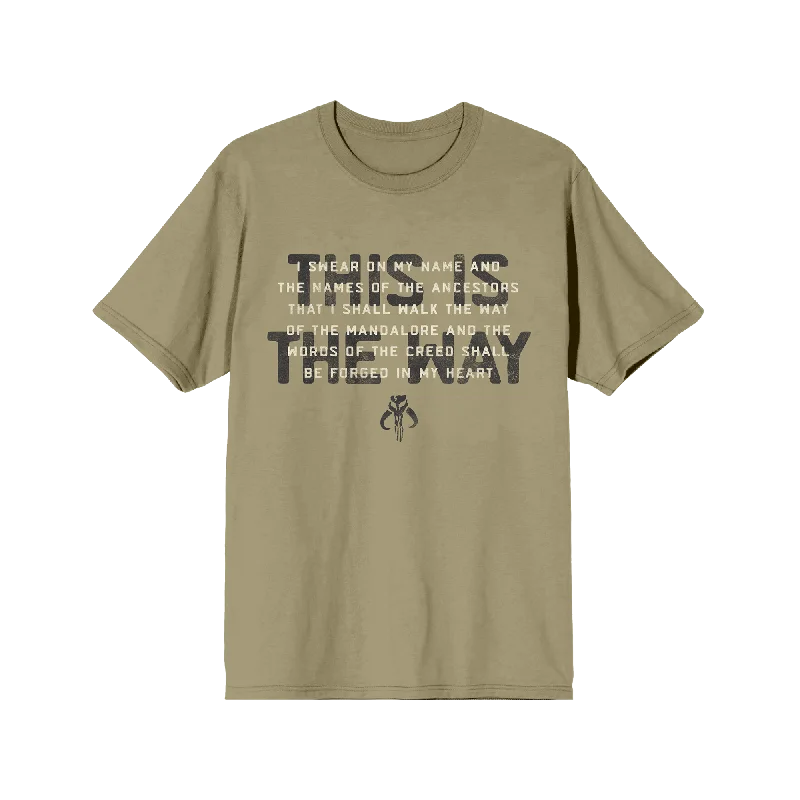 Upgrade your wardrobe with stylish men's apparel – now on sale! Mandalorian This Is The Way Creed Olive Tee Upgrade your wardrobe with stylish men's apparel – now on sale! Mandalorian This Is The Way Creed Olive Tee