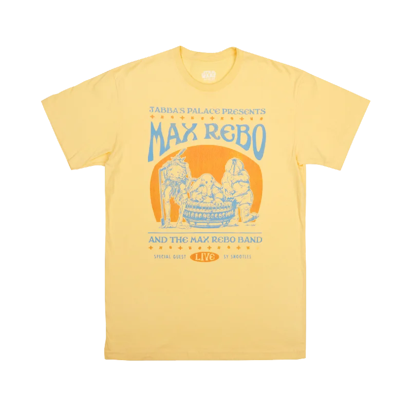 Upgrade your wardrobe with stylish clothing at discounted prices. Max Rebo Band Yellow Tee Upgrade your wardrobe with stylish clothing at discounted prices. Max Rebo Band Yellow Tee