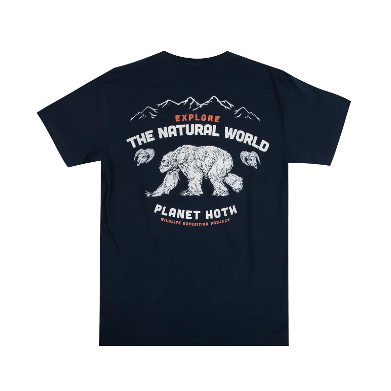 Upgrade your wardrobe with stylish clothing at discounted prices. Star Wars Hoth Wildlife Expeditions Navy Tee Upgrade your wardrobe with stylish clothing at discounted prices. Star Wars Hoth Wildlife Expeditions Navy Tee