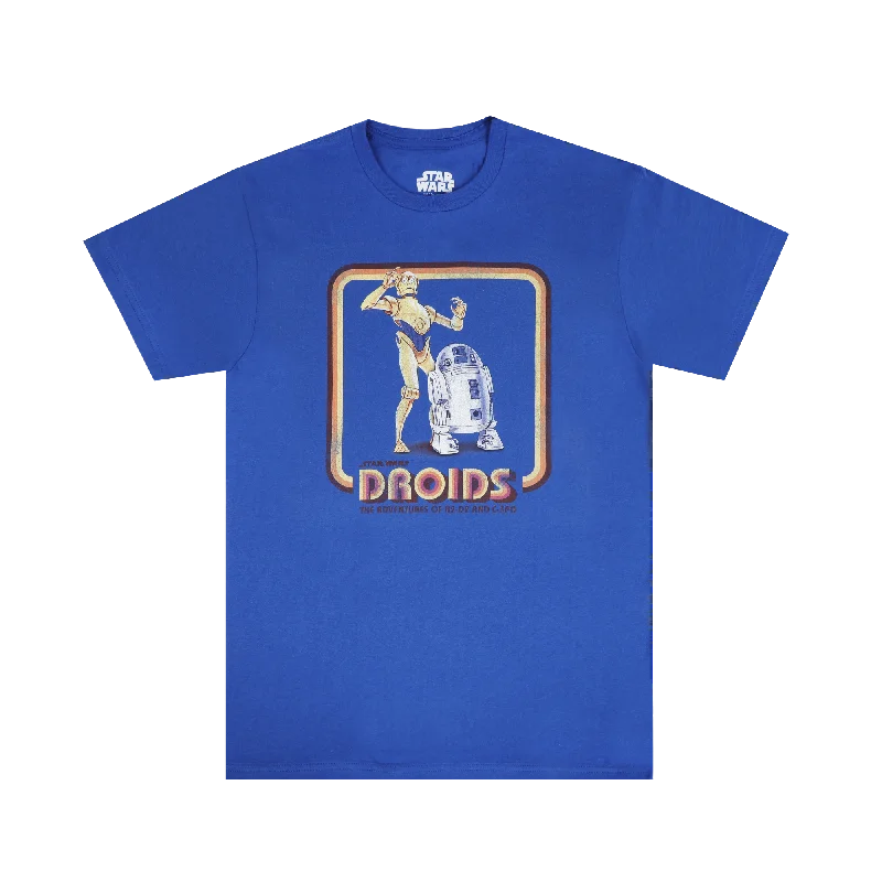 Flash discounts – men’s clothing essentials for less.  Retro Droids Royal Tee