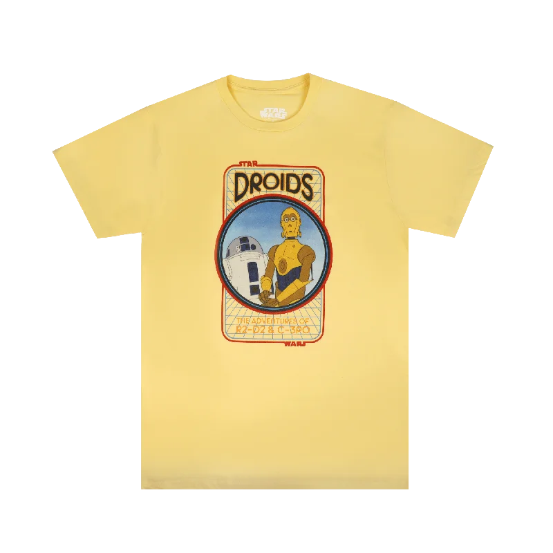 Upgrade your wardrobe with stylish men's apparel – now on sale! Retro Droids Yellow Tee Upgrade your wardrobe with stylish men's apparel – now on sale! Retro Droids Yellow Tee