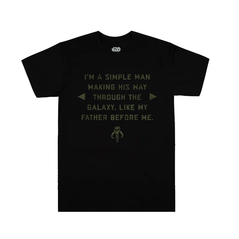 Last chance! Men’s clothing at unbeatable prices.  Simple Man Quote Black Tee