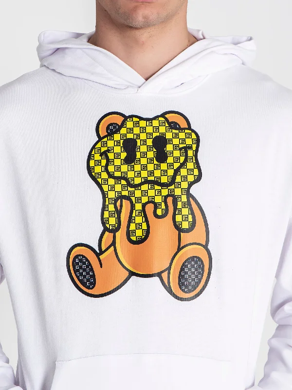  – Shop stylish items today!  White Melting Bear Hoodie