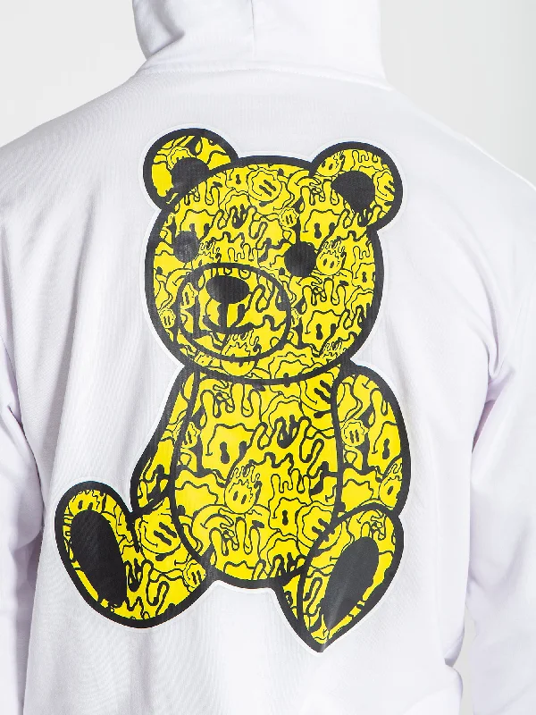 Men’s fashion sale – new deals added every day!  White Smiley Bear Hoodie