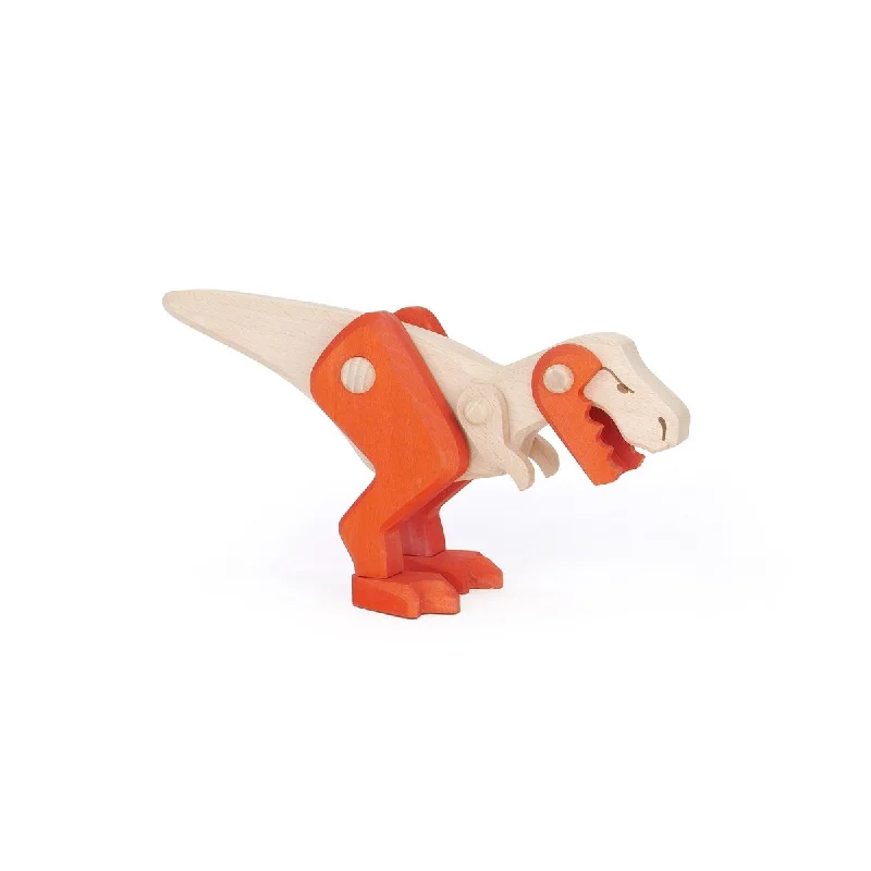 classic wooden toys for kids                Bajo poseable t rex dinosaur