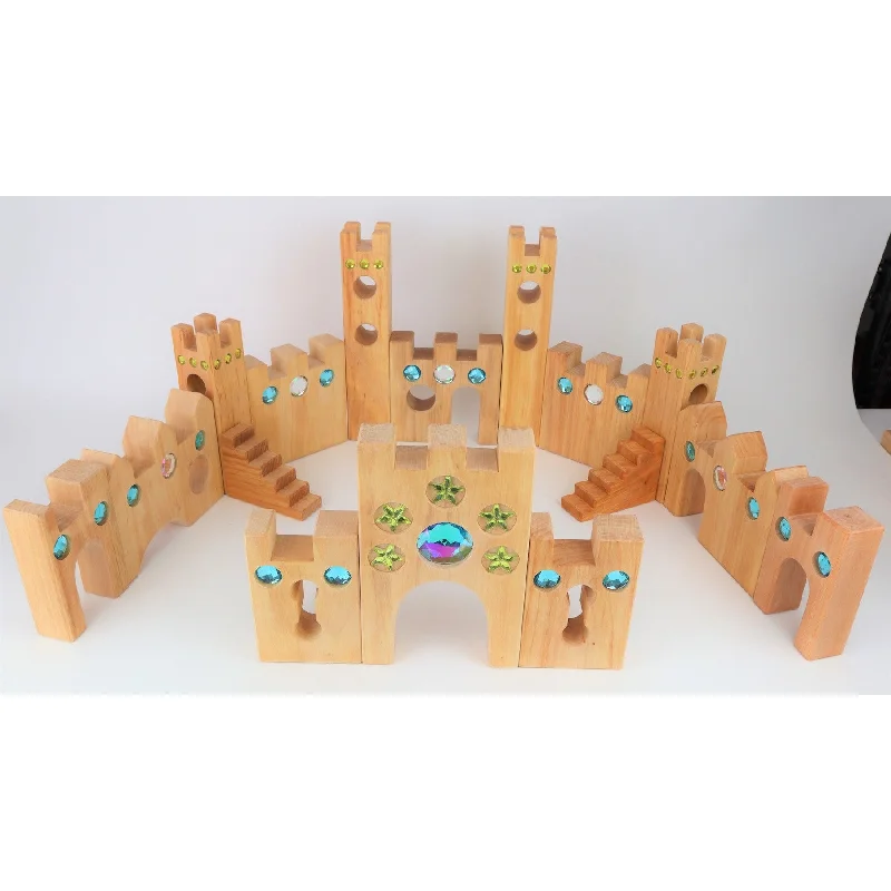 sustainable wooden toys                   Bauspiel Fairy Castle