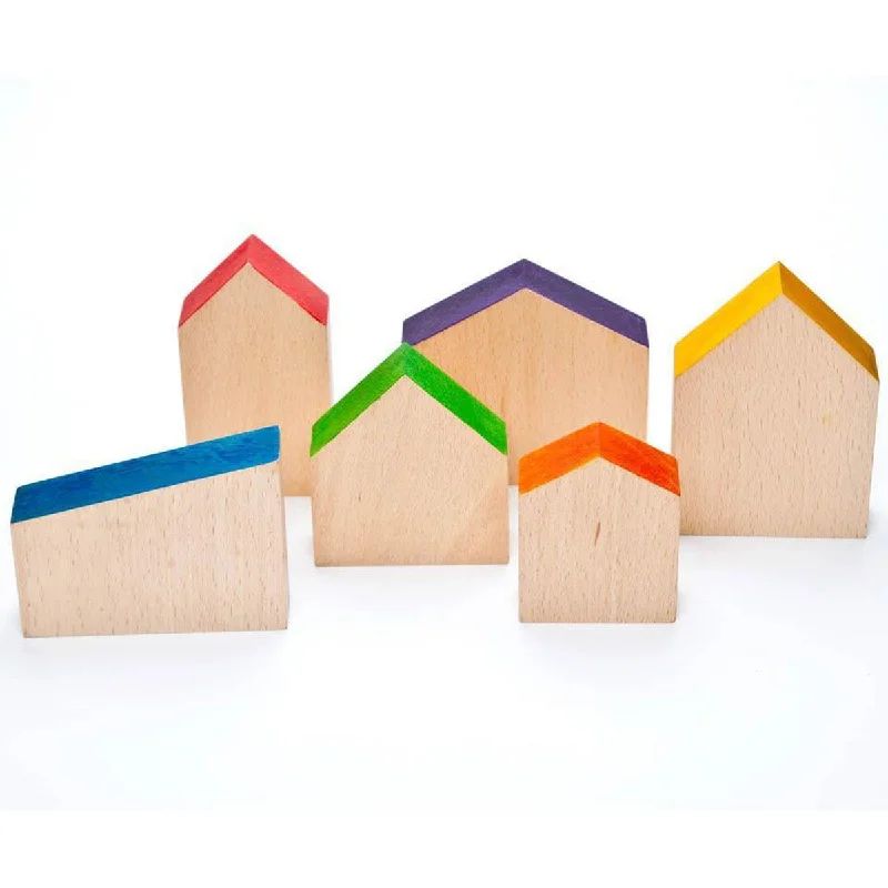 engaging and educational wooden toys                  Grapat coloured houses