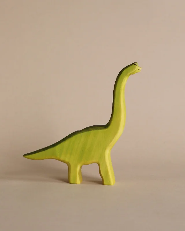 eco-conscious wooden toys                 Handmade Holzwald Brachiosaurus - Green