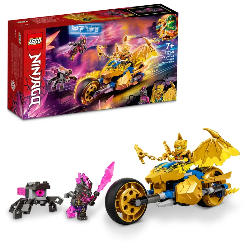 Finely detailed LEGO structuresLEGO 71768 Ninjago Jay's Golden Dragon Motorbike