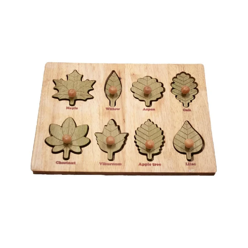 eco-friendly and safe wooden toys                   Montessori Leaf Puzzle