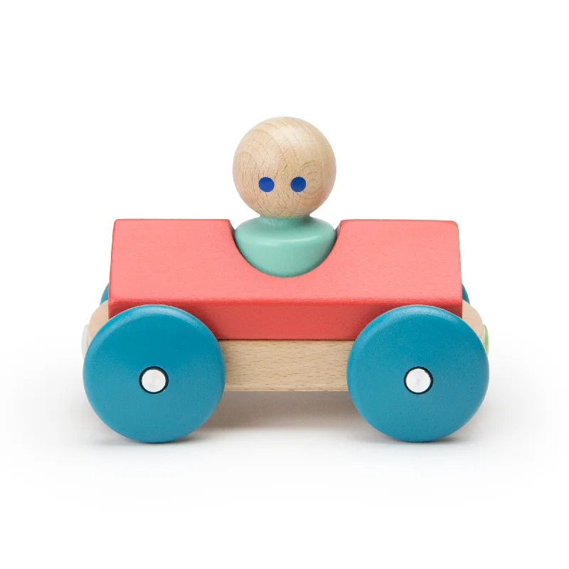 sturdy construction wooden toys                   Tegu Magnetic Racers Poppy Racer Wooden Blocks