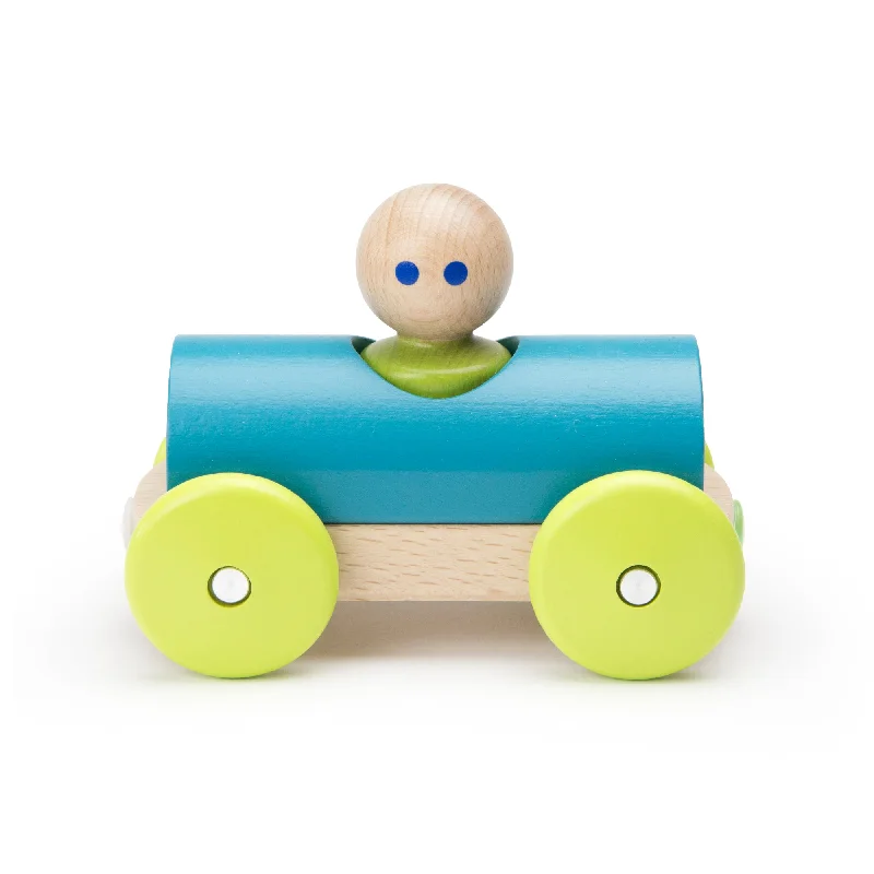 functional wooden toys               Tegu Magnetic Racers Teal Racer Wooden Blocks