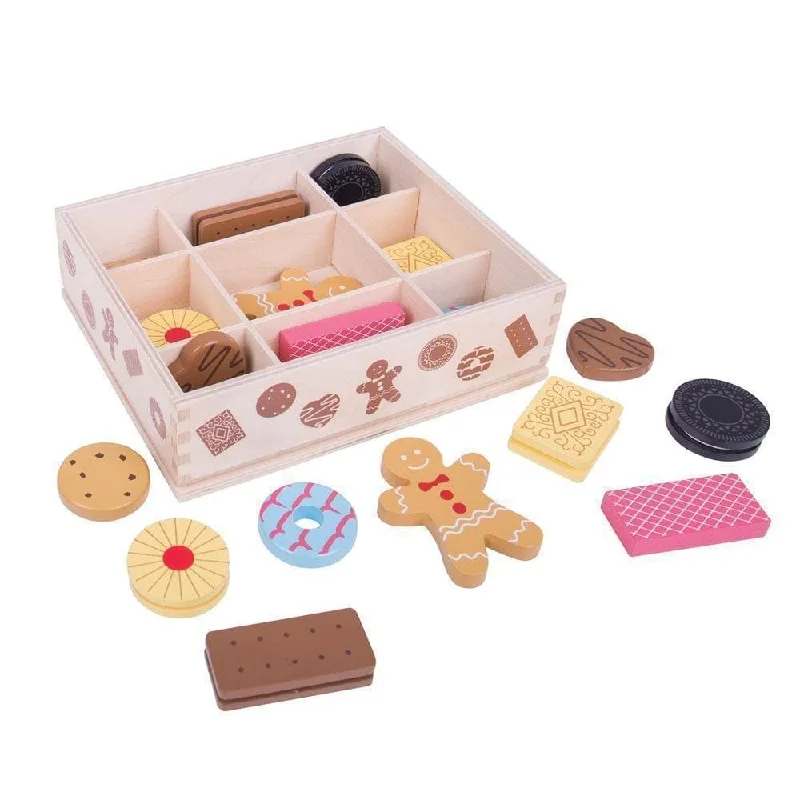 intricately designed wooden toys                 Bigjigs Wooden Box of Biscuits