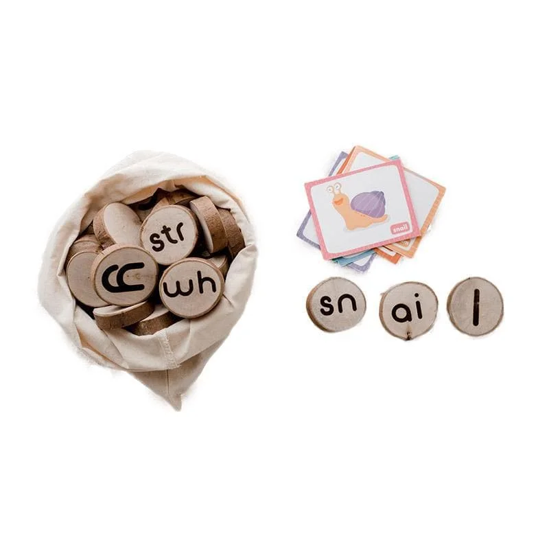 eco-friendly wooden toys made from sustainable materials                   Wooden Phonogram Learning Kit