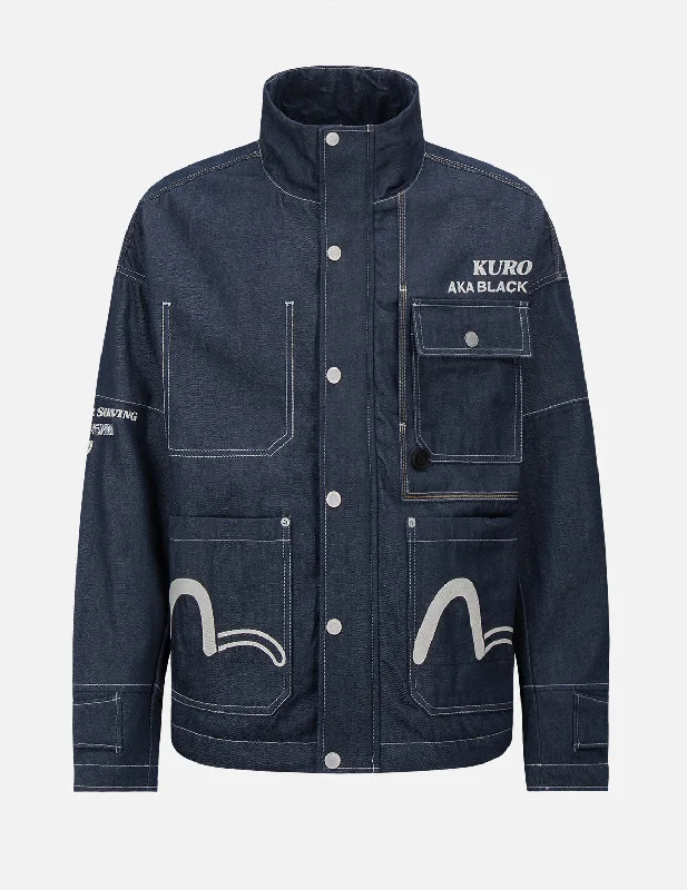 Upgrade your wardrobe with stylish clothing at discounted prices.  缝线设计夹棉工装牛仔夹克