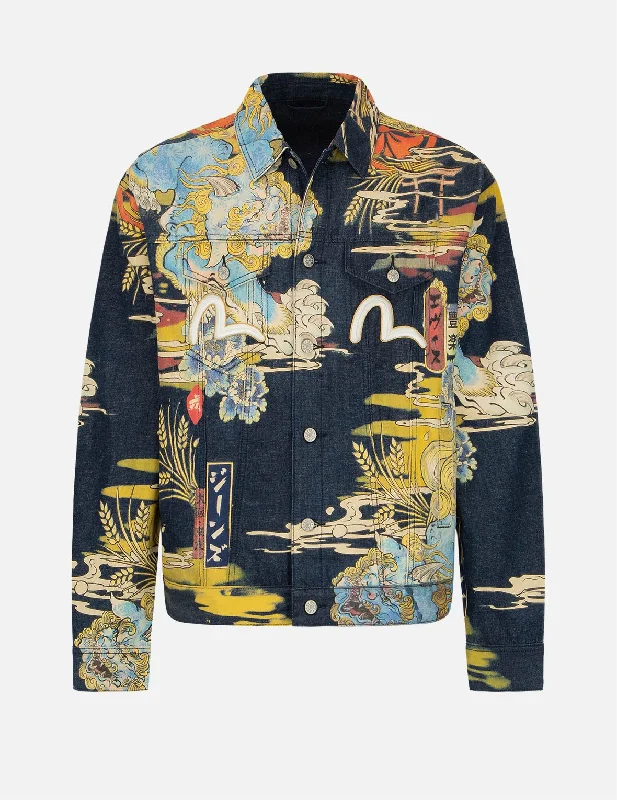 Shop men’s  clothing for all seasons – Save big today!  狛犬复古日式手绘印花牛仔外套