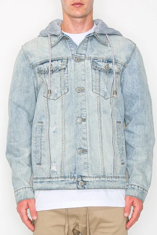 Best deals on men’s clothing – Sale ends soon, shop today!  Layered Hooded Denim Jacket