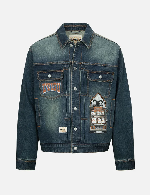 Shop affordable clothing for men  – Up to 60% off!  商标和佛头老虎机刺绣宽版休闲牛仔外套