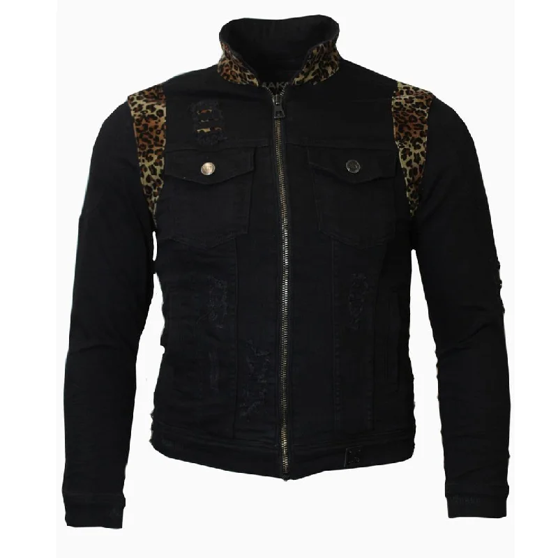Seasonal fashion sale – Save on all your wardrobe essentials today! M1082 Denim Jacket with Leopard Print - Black Seasonal fashion sale – Save on all your wardrobe essentials today! M1082 Denim Jacket with Leopard Print - Black