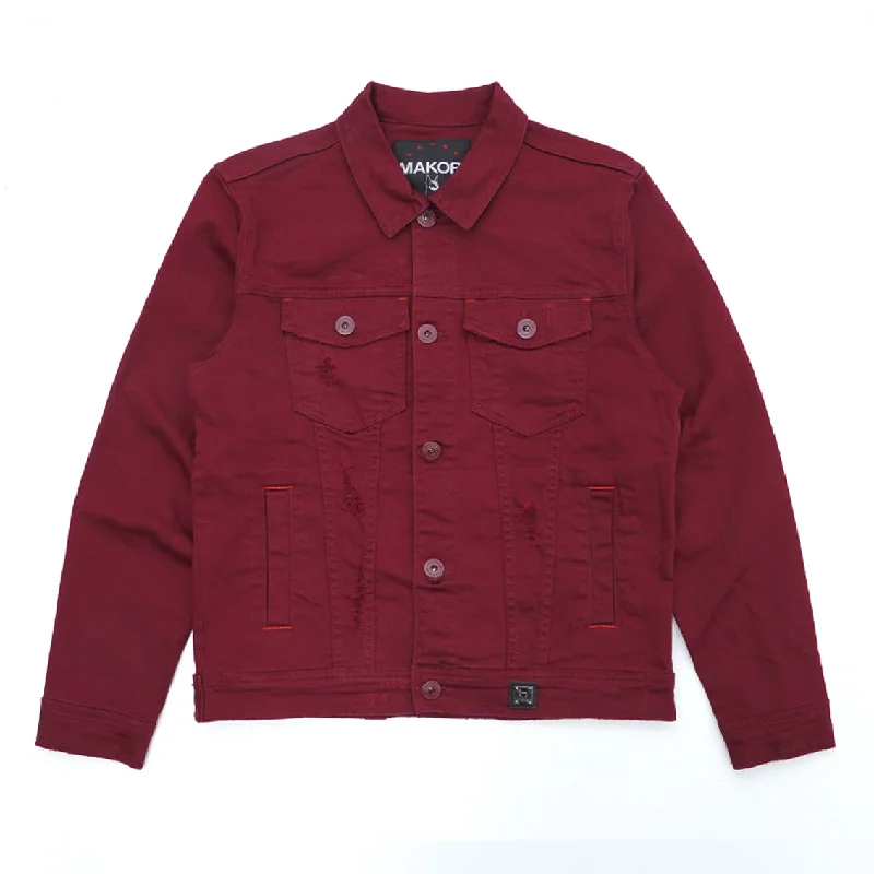 Shop clothing for less – Amazing savings on your favorite styles. M1026 - Makobi Core Denim Jacket - Burgundy Shop clothing for less – Amazing savings on your favorite styles. M1026 - Makobi Core Denim Jacket - Burgundy