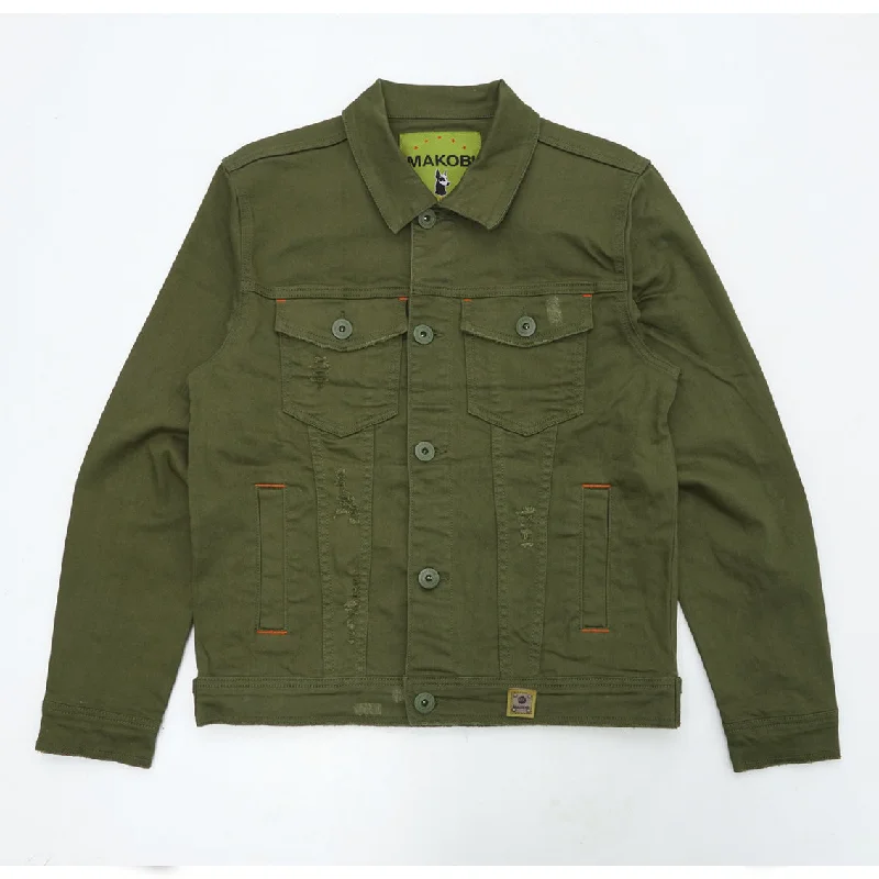 Get fresh fashion for less – Shop trendy clothing at discounted prices. M1026 - Makobi Core Denim Jacket - Olive Get fresh fashion for less – Shop trendy clothing at discounted prices. M1026 - Makobi Core Denim Jacket - Olive