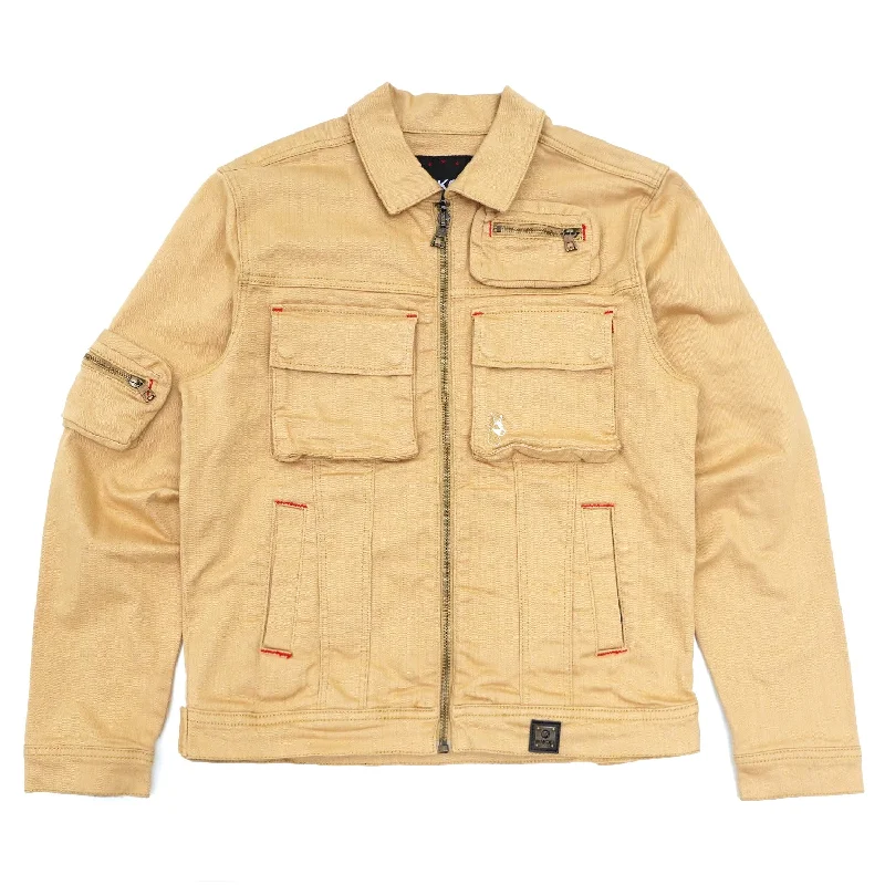 Save on stylish, high-quality clothing for every occasion – M1030 Aries Cargo Denim Jacket - Khaki Save on stylish, high-quality clothing for every occasion – M1030 Aries Cargo Denim Jacket - Khaki