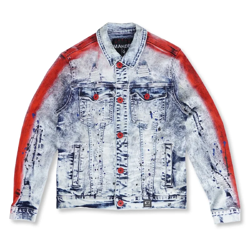 Shop fashion favorites at discounted prices – Limited time offer. M1038 Paint Stroke Denim Jacket - Light Wash Shop fashion favorites at discounted prices – Limited time offer. M1038 Paint Stroke Denim Jacket - Light Wash