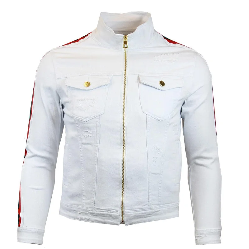 Bundle and save: Shop men’s fashion and enjoy exclusive discounts. M1092 Denim Jacket With Side Taping - White Bundle and save: Shop men’s fashion and enjoy exclusive discounts. M1092 Denim Jacket With Side Taping - White